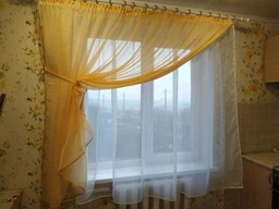 Занавеска короткая из шифона ALBO 300x170 cm Золотистая (KU-139-4) фото от покупателей 4
