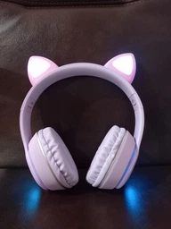 Беспроводные наушники CAT I400s с кошачьими ушками, LED-подсветкой, микрофоном, Bluetooth, FM и MicroSD | Для детей и взрослых | Pink фото от покупателей 11