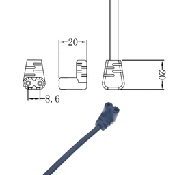 Кабель живлення пристроїв Goobay IEC(EuroPlug)-(C7)Euro8 M/M 2.0m 90°вниз/90°вбік 2x0.75mm білий(75.09.7351) фото від покупців 8
