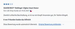 Бездротовий дверний дзвінок розумний будинок Smart Home Silver Crest білий