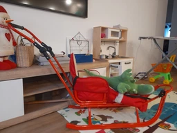 Санки Adbor Piccolino с регулируемой ручкой и конвертом Бежевый фото от покупателей 1
