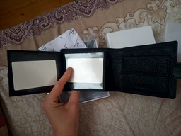 Гаманець чоловічий шкіряний з монетницею для карт з прозорим відділенням ST Leather Чорний 42121