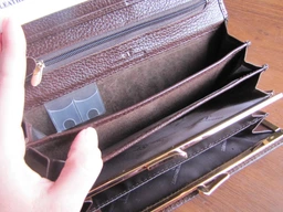 Женский горизонтальный лаковый кошелек ST Leather из натуральной кожи с кнопкой Синий (bg189fash01) фото от покупателей 7
