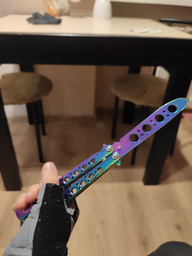 Нож трюковой цветной (градиент) тренировочный не острый для трюков детский фото от покупателей 19