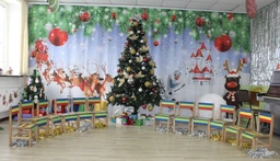 Новорічні Фото Штори в дитячий сад PHOTODECOR "Снігури та олені 1" 1 кв.м фото від покупців 1