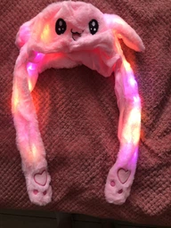 Світна шапка Kigurumi з рухомими вушками Рожева 56 см