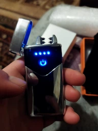 USB запальничка електронна/електроімпульсна із сенсорною кнопкою та металевим корпусом FOGSON HB020 срібна (DA-25844)