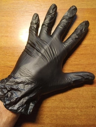 Одноразові рукавиці Nitromax нітрильно-вінілові без пудри L 10 шт. Чорні (NT-NTR-BLKL) фото від покупців 3