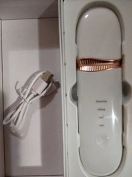 Ультразвуковой скрабер портативний Ultrasonic MASHELE для очистки кожи лица фото от покупателей 11