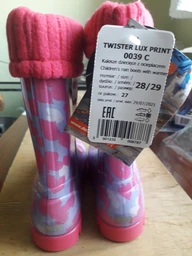 Детские резиновые сапоги для девочки Demar Twister Lux Print 0038 HB 26-27 Разноцветные (5901232008015) фото от покупателей 4