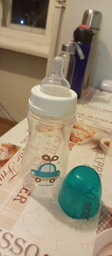 Пляшка з широким отвором антиколькова Canpol babies Easystart Кольорові звірята 300 мл Зелена (35/204 Зелений)
