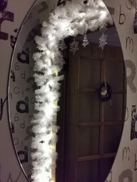 Гірлянда штучна хвойна, білий, 270 см довжина, 30 см діаметр, ПВХ (МГ-30/3) фото від покупців 4