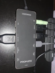 USB-C хаб 11-в-1 Promate PrimeHub-Pro USB-C PD/HDMI/VGA/2xUSB 3.0/2xUSB 2.0/RJ45/SD/MicroSD/AUX 3.5 мм Grey (primehub-pro.grey)