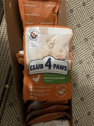 Вологий корм з куркою в соусі Club 4 Paws Клуб 4 Лапи для кошенят пауч 80 г 24 шт (4820083908927) фото від покупців 4