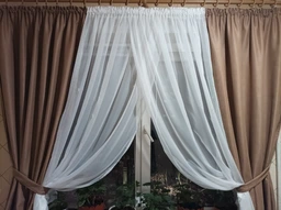 Занавеска из микровелюра и шифона 400x170 cm ALBO Кофейная (KU-PK-341) фото от покупателей 3