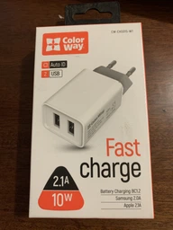 Пристрій зарядний мережевий Colorway 2USB AUTO ID 2.1A (10W) чорний фото от покупателей 5