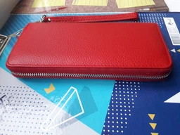 Жіночий клатч-гаманець ST Leather з натуральної шкіри зелений великий вертикальний на блискавці з ремінцем 9х18 5 см 56509 фото від покупців 2