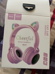 Бездротові Bluetooth Навушники Hoco W27 Cheerful Cat ear Рожеві фото від покупців 2