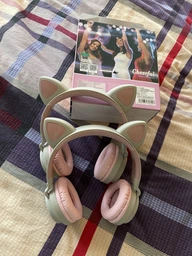Бездротові Bluetooth Навушники Hoco W27 Cheerful Cat ear Рожеві фото від покупців 1