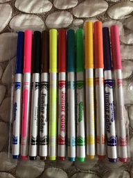 Фломастеры Colorino Fibre Pens смываемые 10 цветов + 2 неон 12 шт 34609PTR