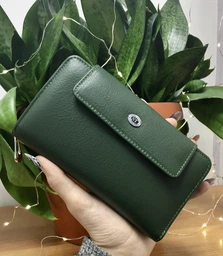Жіночий гаманець із натуральної шкіри горизонтальний ST Leather із монетницею червоний (bg193fash43)