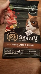 Сухий корм для кішок з чутливим травленням Savory зі свіжим м'ясом ягняти і індички 8 кг