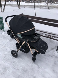 Прогулянкова коляска з перекидною ручкою Ninos Maxi 2, Black Gold фото от покупателей 8