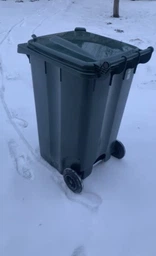 Бак для сміття на колесах з ручкою Алеана 240л темно-коричневий фото від покупців 4