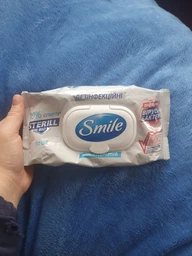 Упаковка дезинфицирующих влажных салфеток Smile Sterill Bio с клапаном 2 пачки по 50 шт (4823071644753_41304651) фото от покупателей 3