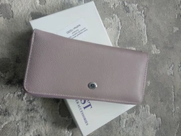 Жіночий клатч-гаманець ST Leather з натуральної шкіри зелений великий вертикальний на блискавці з ремінцем 9х18 5 см 56509 фото від покупців 12