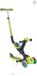 Дитячий самокат з сидінням та ручкою Globber GO UP Deluxe Lights зелений (646-106) фото от покупателей 4