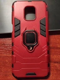 Чехол с подставкой Deexe Hybrid Case для Xiaomi Redmi Note 9 Pro / Note 9S / Note 9 Pro Max - Red