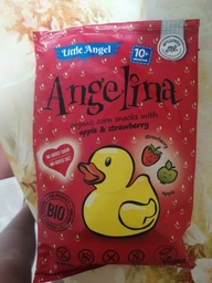 Кукурудзяні снеки McLloyd`s Little Angel Angelina з яблуком і полуницею 15 г х 4 шт. (8588000526574)