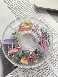 Набір канцелярських принад BUROMAX 5701, Donut Pastel (скріпки, біндери, кнопки), /BM.5701/