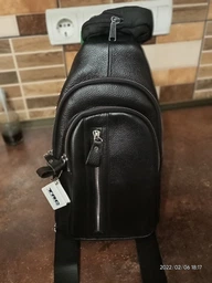 Сумка слинг через плечо мужская из натуральной кожи Laras K105055 Black (ROZ6300004224) фото от покупателей 2