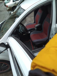 Авто чехлы из автоткани для MITSUBISHI COLT 2004-2012 Pok-ter VIP черные с красной вставкой фото от покупателей 3