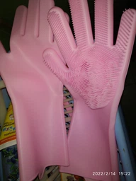 Силиконовые перчатки Magic Gloves для мытья посуды Розовые (8000)