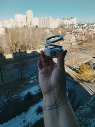 Крутящиеся аромакольца ароматизатор в машину левитирующие кольца на солнечной батареи Solar Aroma (Серый) фото от покупателей 2