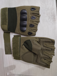 Мужские перчатки тактические Oakley беспалые зеленые размер М окружность ладони 19-21 см (EI-711-V)