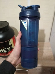 Шейкер спортивний BlenderBottle ProStak 22oz/650ml із 2-ма контейнерами Grey фото від покупців 15