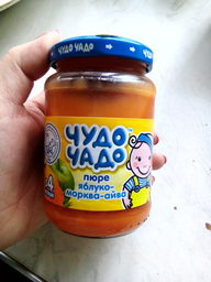 Упаковка пюре Чудо-Чадо Яблуко, морква й айва з 5 місяців 170 г x 6 шт (4820003688847) фото від покупців 6