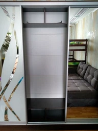Шкаф купе Luxe Studio Стандарт-1 Зеркало с Пескоструем-9 2100x2100x450 трехдверный (32189)