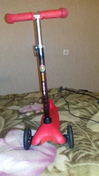Самокат трехколесный разборный Best Scooter Mini с светящимися колесами бесшумные мягкие Розовый фото от покупателей 4