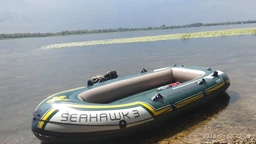 Четырёхместная лодка для рыбалки Seahawk 400 Intex 68351 NP. C алюминиевыми вёслами и насосом в коробке фото от покупателей 8