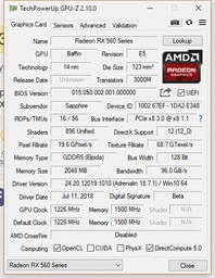 Видеокарта Sapphire PCI-Ex Radeon RX 560 Pulse OC 2GB GDDR5 (128bit) (1226/6000) (DVI, HDMI, DisplayPort) (11267-19-20G) фото от покупателей 2
