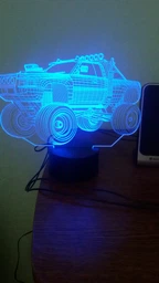 3D нічник подарункова нічна LED лампа світлодіодний світильник Автомобіль 4 з пультом ДК 16 кольорів адаптером на usb батарейках з акрилу для будинку спальні дитячої оригінальний романтичний подарунок хлопцю чоловіку 3DTOYSLAMP фото від покупців 1