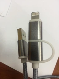 Дата кабель USB 2.0 AM to Lightning + Micro 5P 1.0m cotton PowerPlant (KD00AS1290)