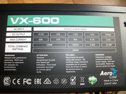 Блок питания Aerocool VX-600 600W (ACPN-VX60NEY.R1 / 4713105953572)