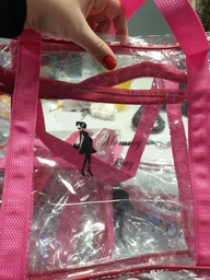 Набір 4+1 прозора сумка в пологовий будинок Mommy Bag S, M, L, XL рожевий + подарунок - органайзер (p007) фото від покупців 2