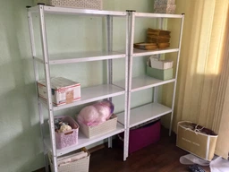 РЕК Стеллаж металлический крашеный с полками из стали, 1500х750х300 мм, 4 полки, 35кг/полку, белый фото от покупателей 6